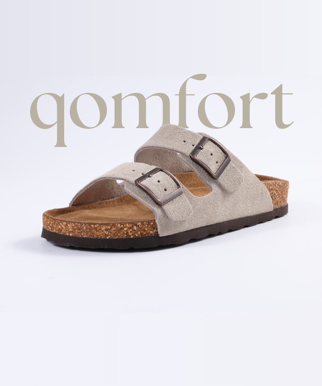 Premium Genuine Suede Sandals by Qomfort