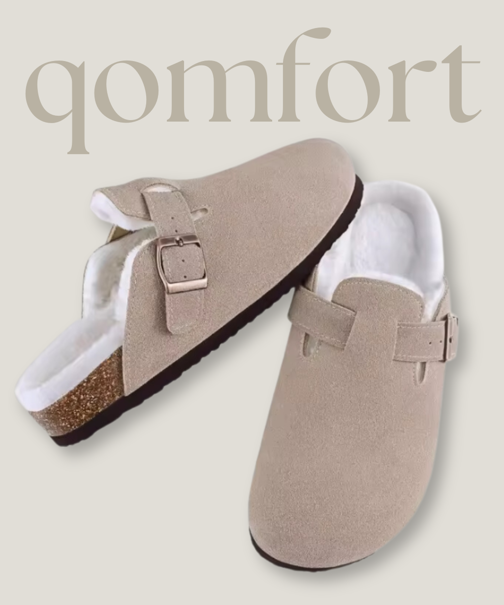 Fur-lined Suede Clogs by Qomfort