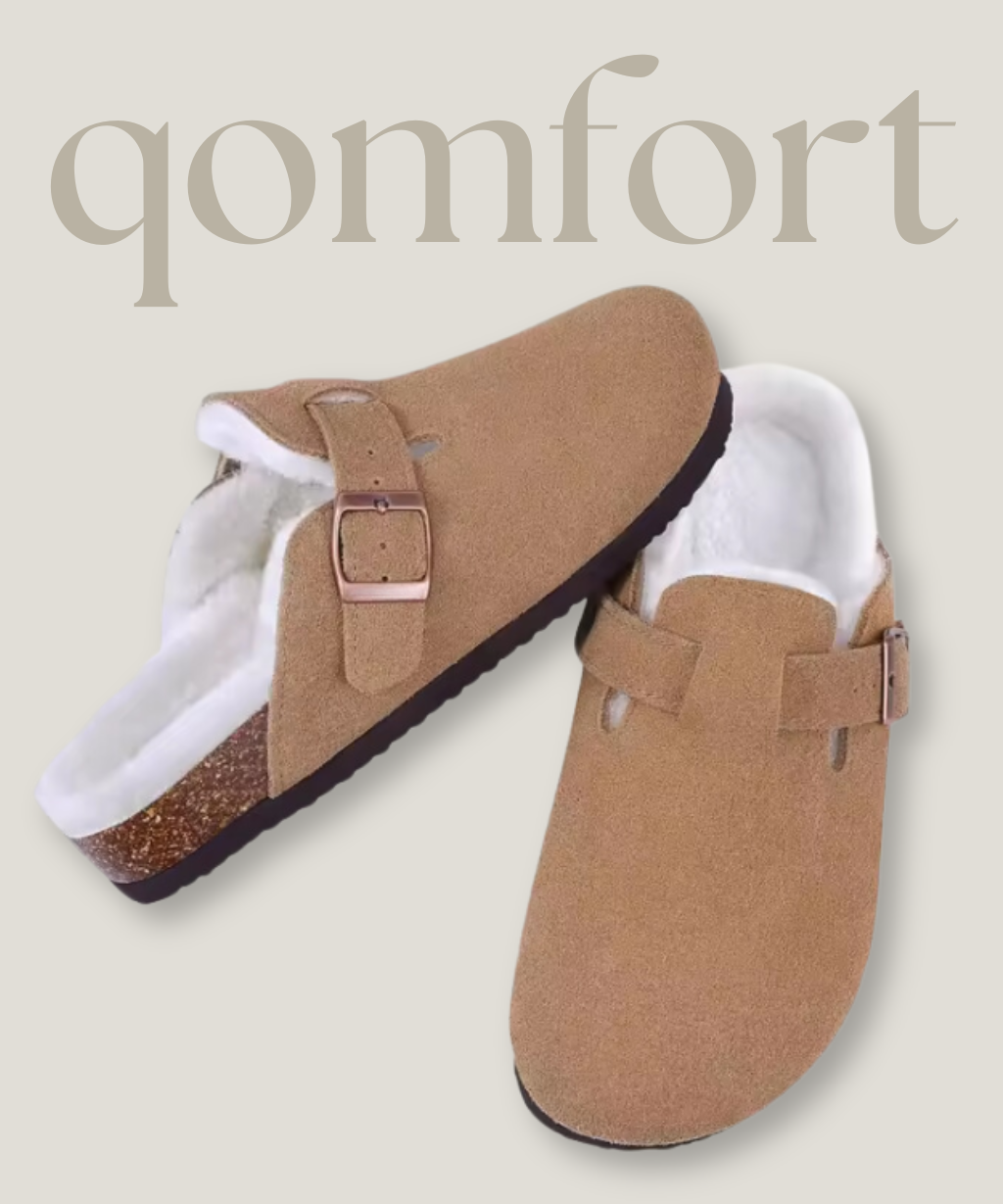 Fur-lined Suede Clogs by Qomfort Co display picture 1