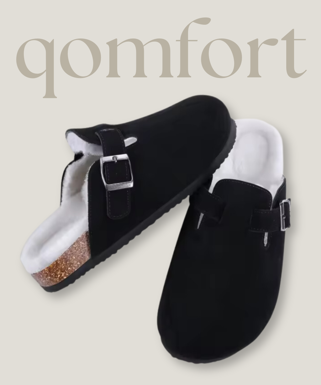 Fur-lined Suede Clogs by Qomfort