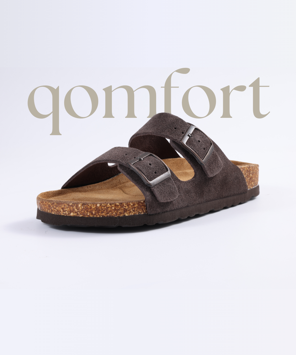 Premium Genuine Suede Sandals by Qomfort