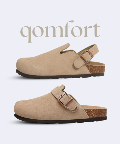 Genuine Suede Backstrap Clogs by Qomfort