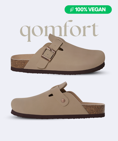 Smooth Vegan Leather Clogs by Qomfort