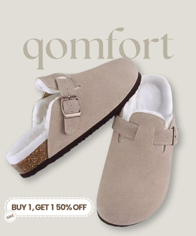 Fur-lined Suede Clogs by Qomfort