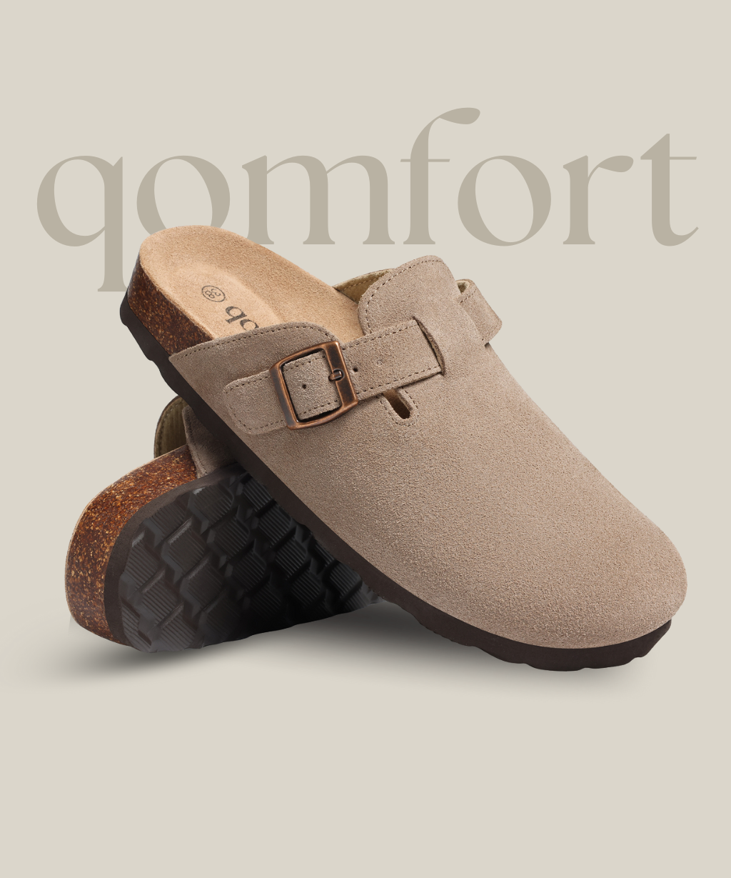 Genuine Suede Clogs by Qomfort