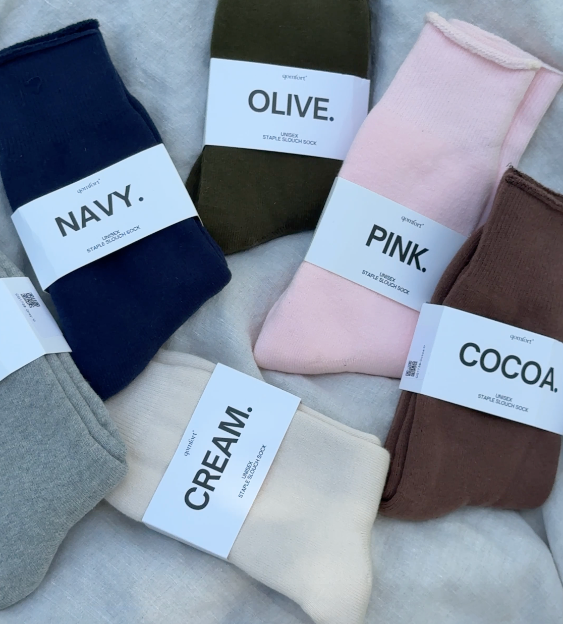 Qomfort Staple Slouch Socks — 4 pairs