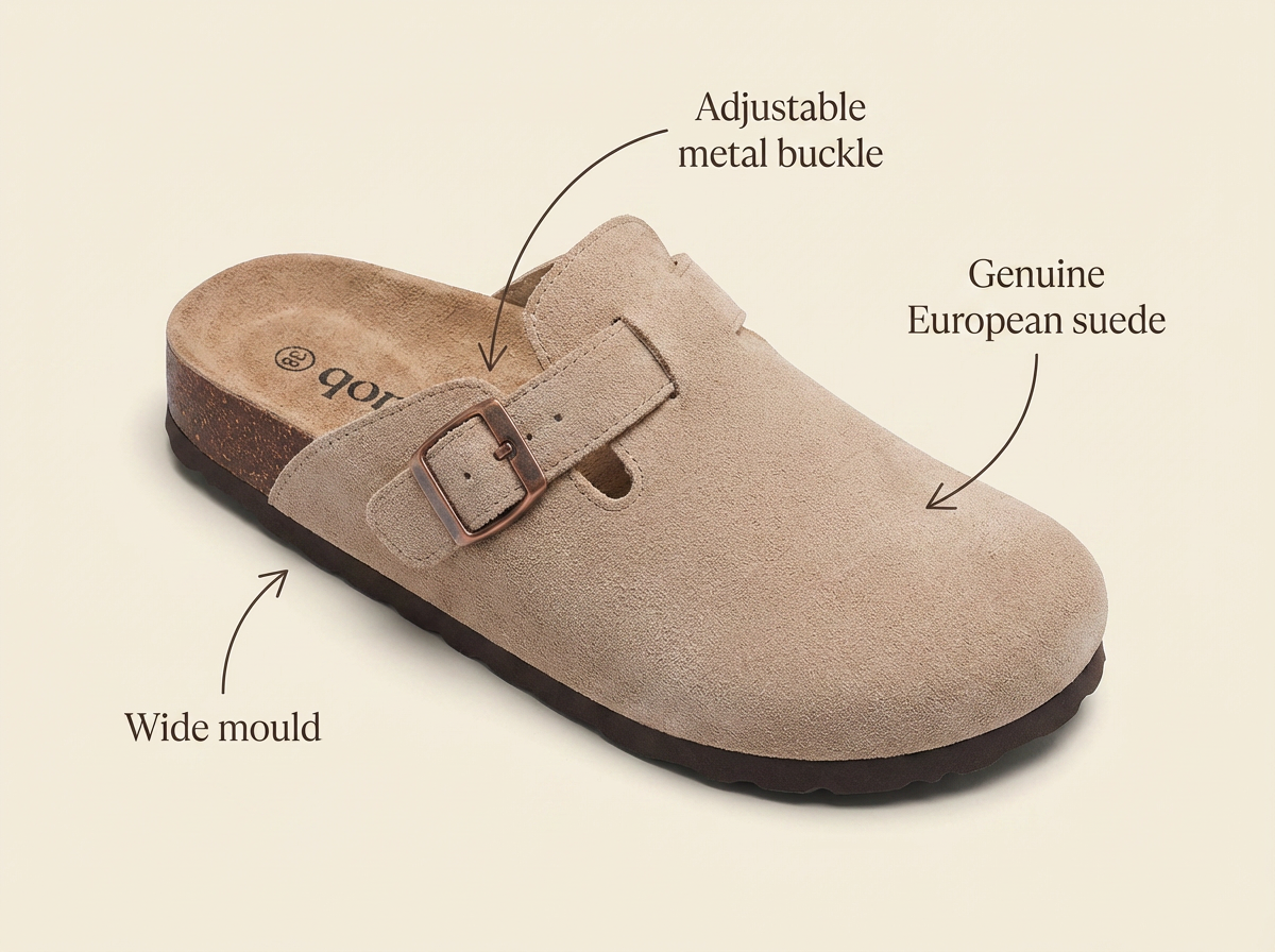Three things work together. No other clog has all three.